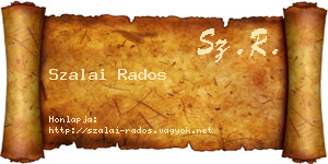 Szalai Rados névjegykártya